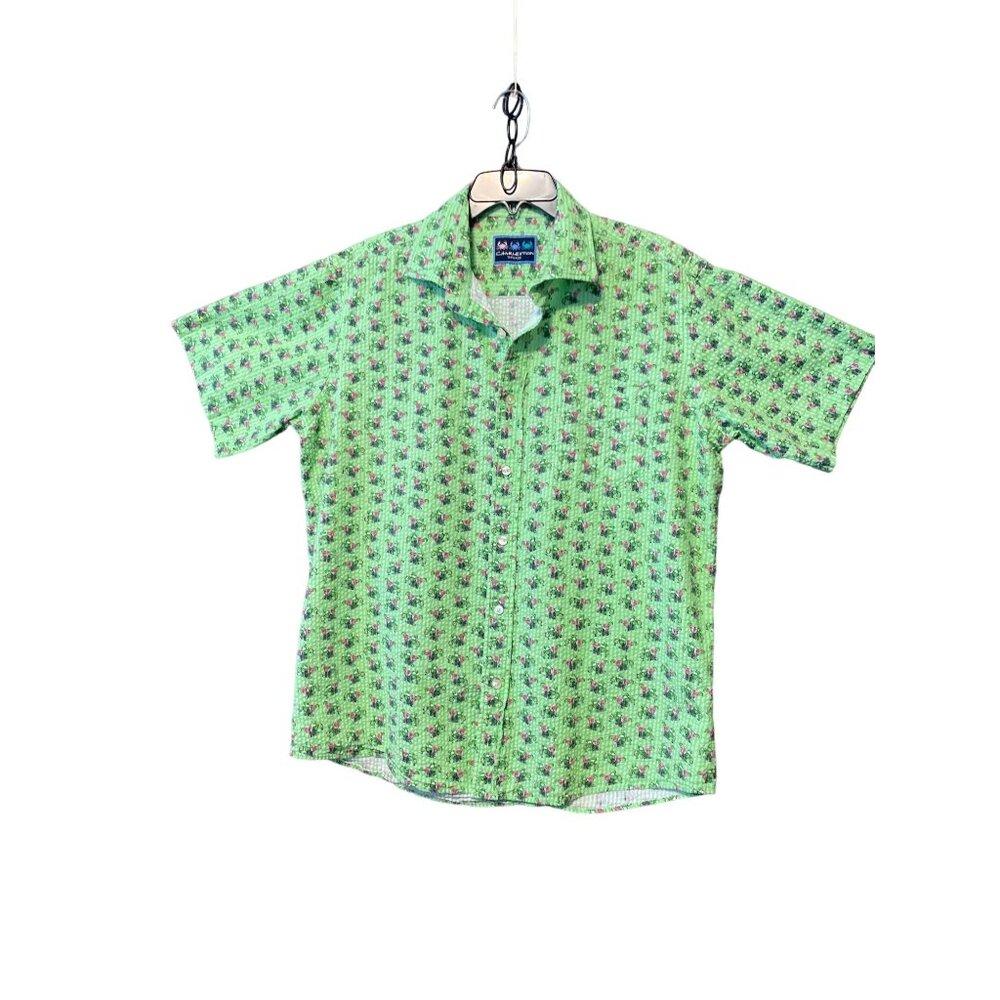 Charleston Threads Medium Mens Shirt Searsucker Margarita Theamed